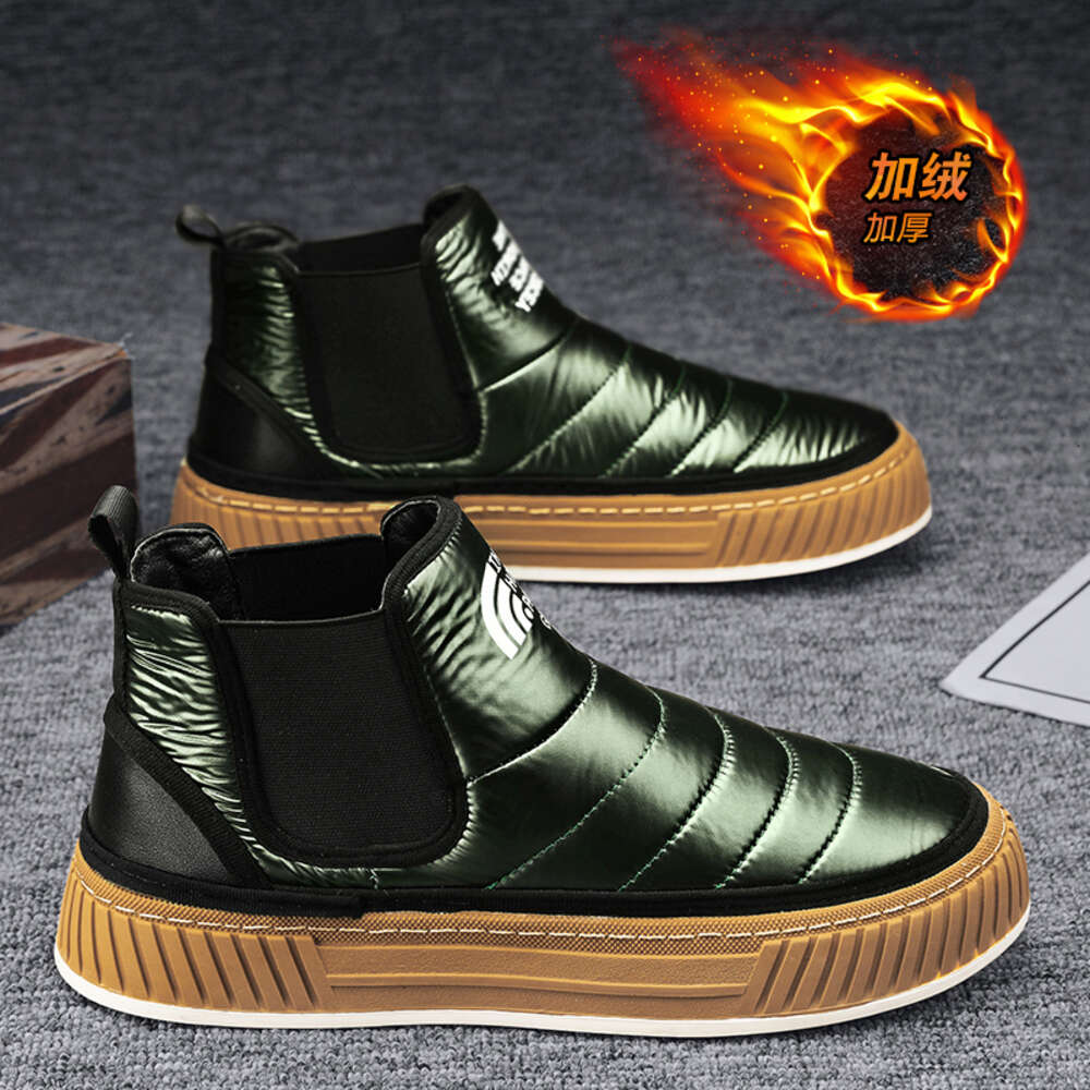 254 Special Offer Shop Autumn and Winter High Top Down Leather Men's Cotton Shoes