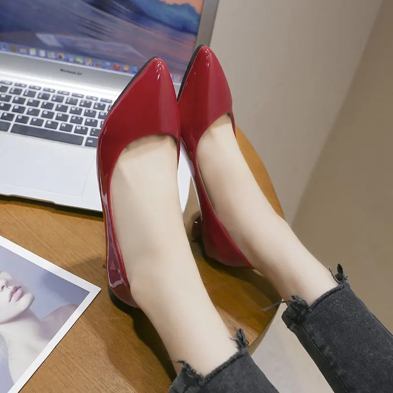 Low Heel High Heels Stiletto Wild Womens Shoes Simple Comfort Work Shoes Shallow Mouth Pointed Single Shoes Fashion Pumps 240612