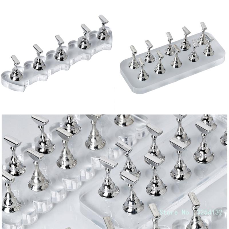Portable Acrylic Nail Tips Holder Training Stand for Nail Art Practice and Display