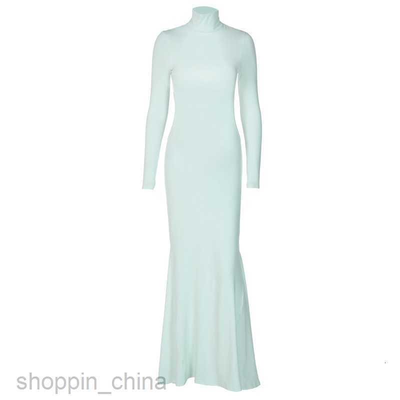 Basic Casual Women Dresses Women's New Super Sexy Backless Neck Long Sleeve Slim Fit Pure Dress