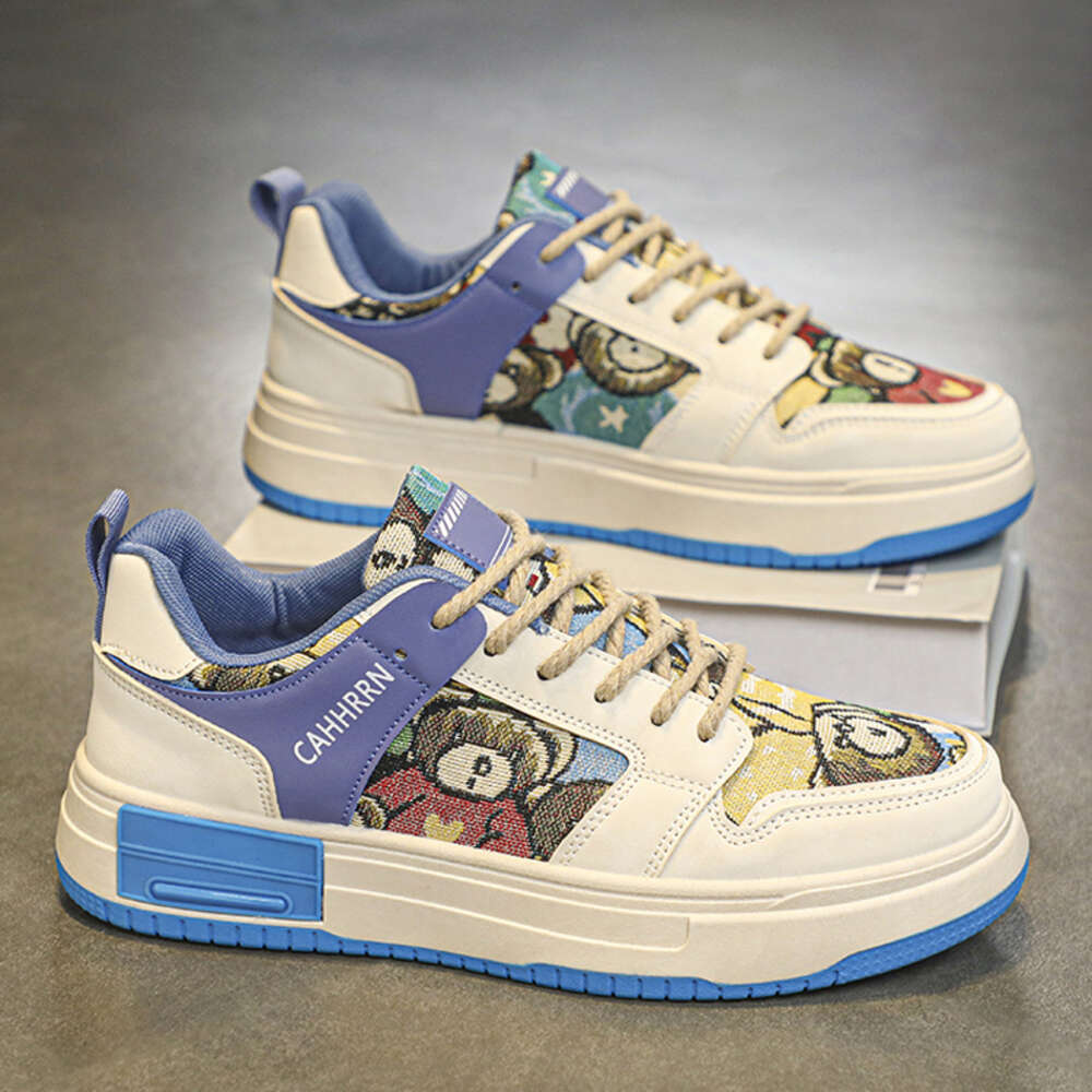 Men's New Casual Breathable Skateboarding Running Sports Sneaker Fashionable Thick Soles Board Shoes for Walking