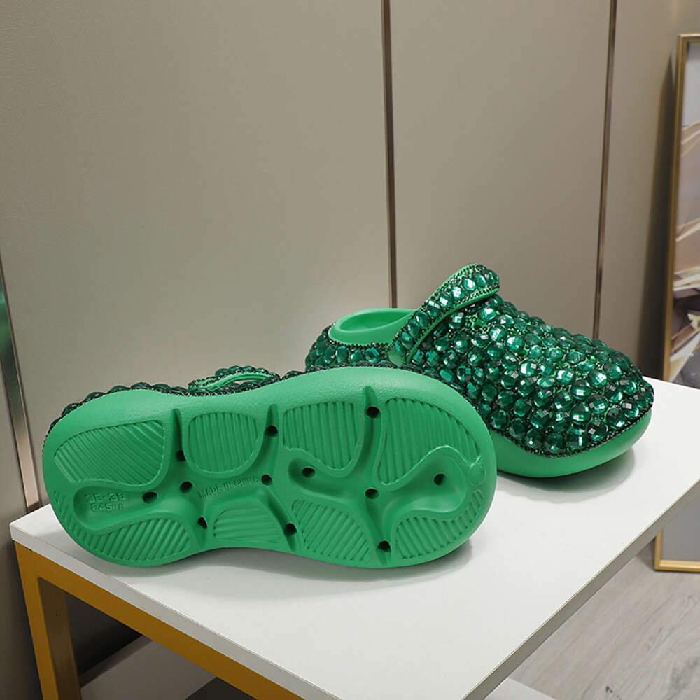 All-Match Personality Fashion Diamond-Studded Thick-Soled Shoes Heightened Shiny Comfortable Women Sandals