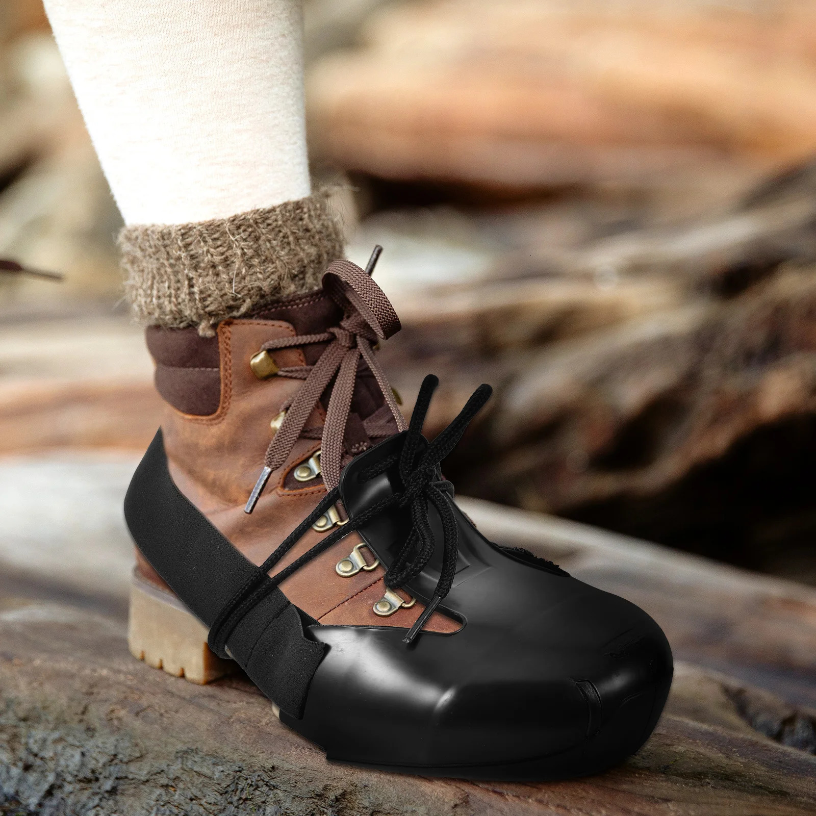 Non-slip Anti-smash Safety Shoe Covers Work Shoes Tip Pvc Steel Toe Caps for 240613