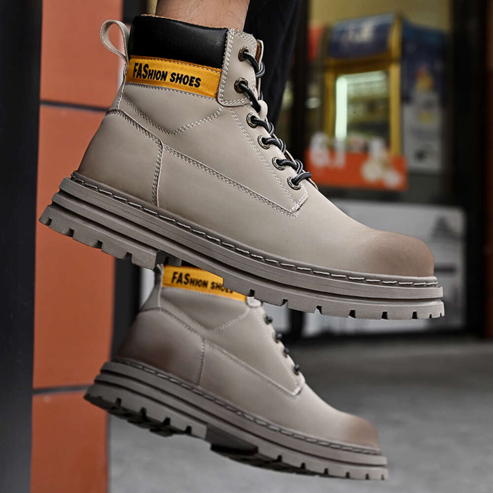 Autumn and Winter 10062 Large Martin Men's Yellow Genuine Leather Work Clothes Boots Cotton Shoes P85