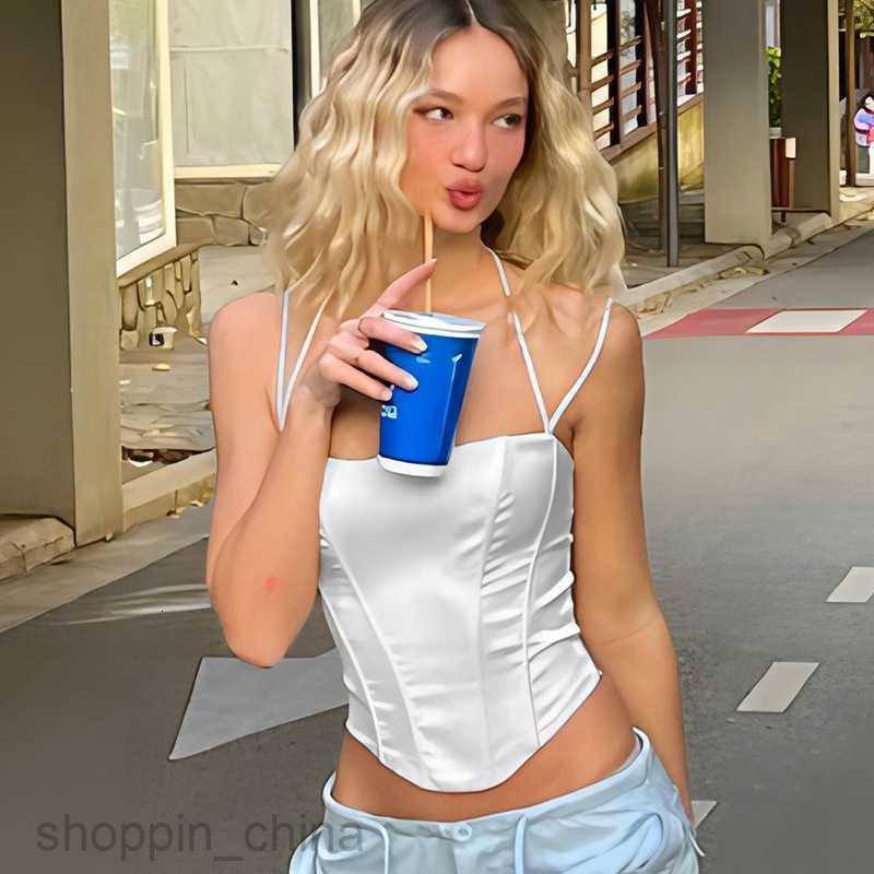 Women's Tanks Camis solid color slim fit essential for street outings spicy girl style wrapped chest small suspender women clothing vest tees top