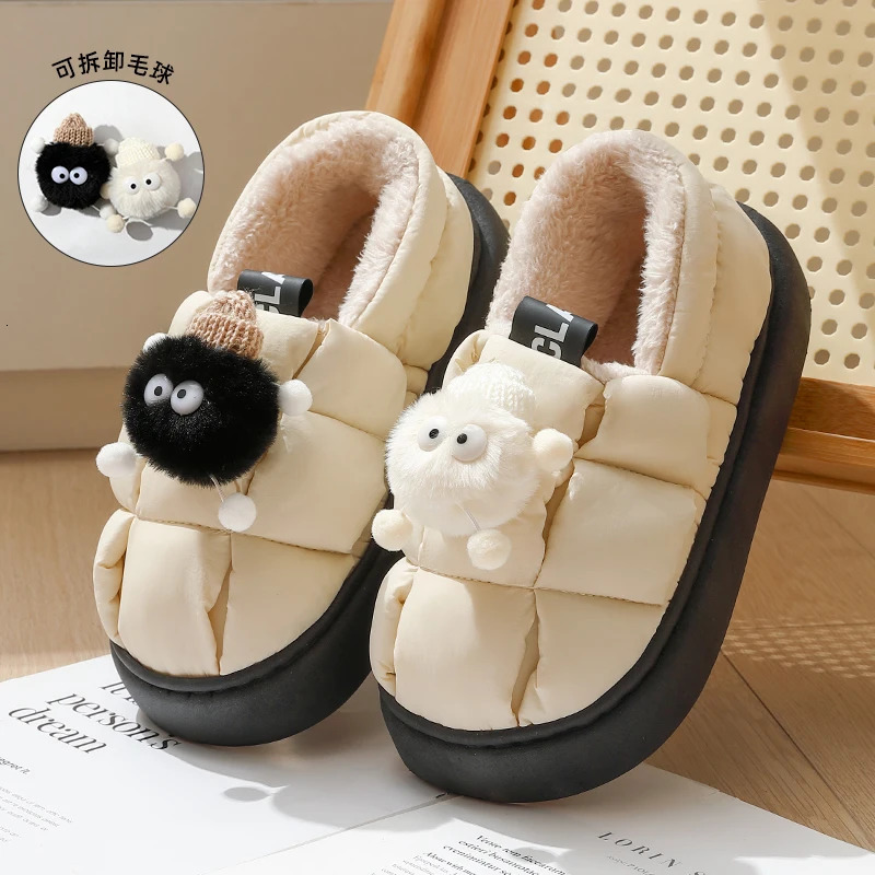 QYCKABY 2024 Plush Fur Clogs Slippers For Women Winter Soft Furry Slippers Waterproof Shoes Multi-Use Indoor Home Sandals Ladies 240612