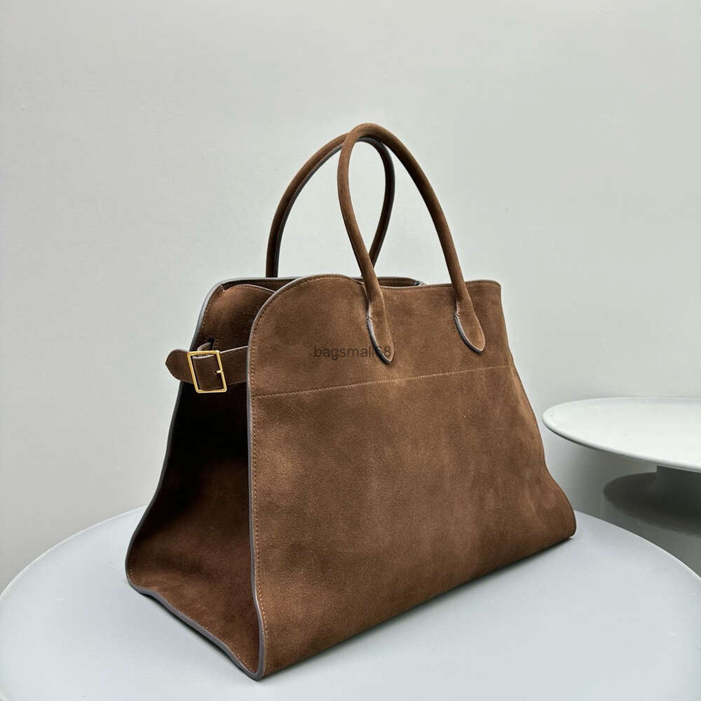 Margaux15 Autumn Winter Exclusive The-style-R NYC Minimalist Soft Suede Tote Park Margaux 17 Genuine Leather Margaux 10 Spaciousness Chic Large Capacity Handbag