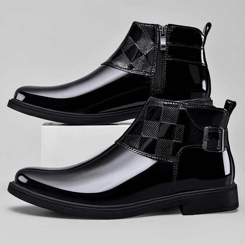 Men Leather Low Top Walking Shoes 2024 All-match for Men Ankle Boots Mens Side Zipper Chelsea Boots Classic Mens Shoes 240612