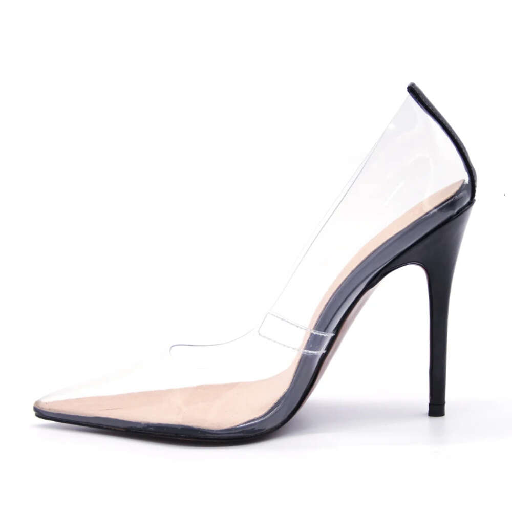 Women 2024 Transparent Super High Sexy Pointed Toe Slip-On Wedding Party Shoes For Lady Transparent Thin Heels Pumps