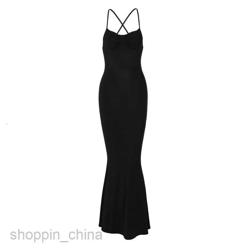 Basic Casual Women Dresses Spring Top New Cross Strap Open Back Skirt Dress for Women