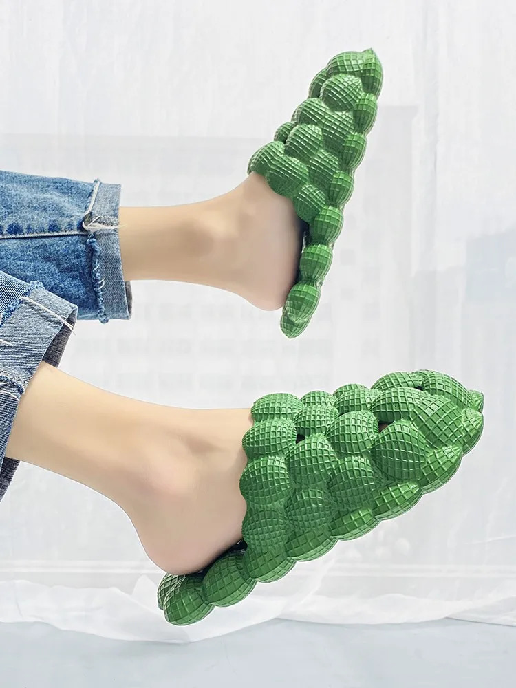 Summer Personality Bubble Slides Fashion Slippers Home Massage Bottom for Men Sandals Slide Mens Flip Flops Beach 240613