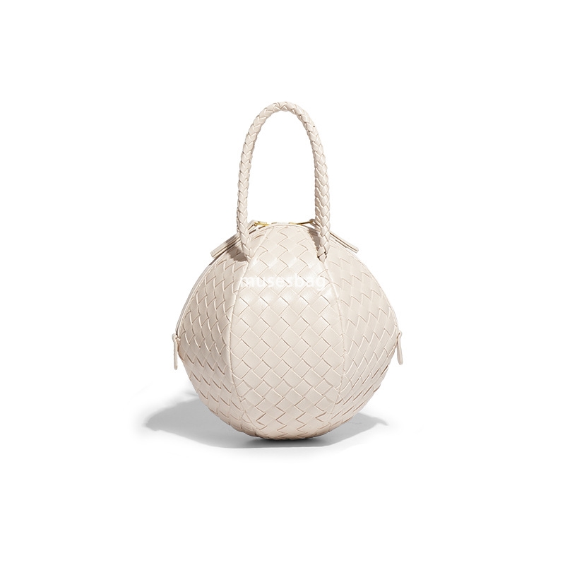 Fashionable Design Spring/Summer New Handwoven Handheld Embroidered Ball Bag with Simple and Versatile Texture Single Shoulder Crossbody Bag for Women