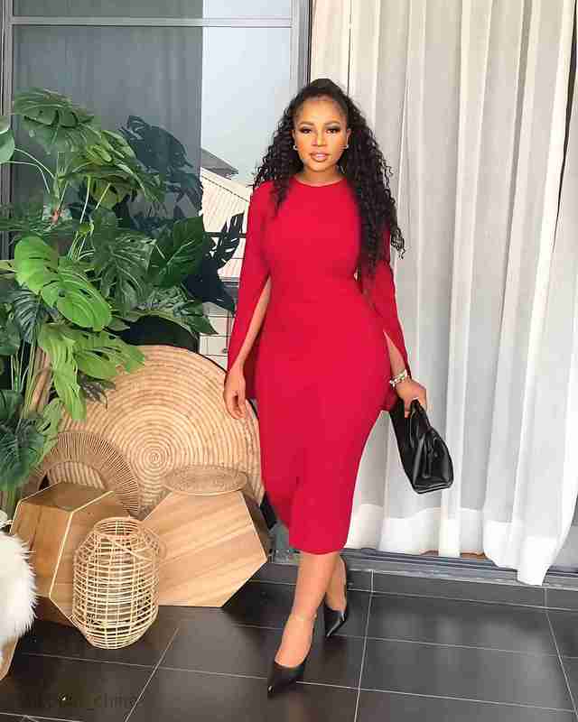 Basic Casual Women Dresses women's solid color casual round neck split sleeve slim fitting dress