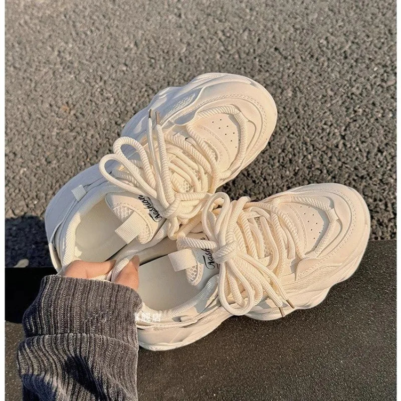 Shoes for Women Spring Womens Chunky Sneakers Platform Sports Shoes for Women White Thick Bottom Shoes Zapatillas Mujer 240612
