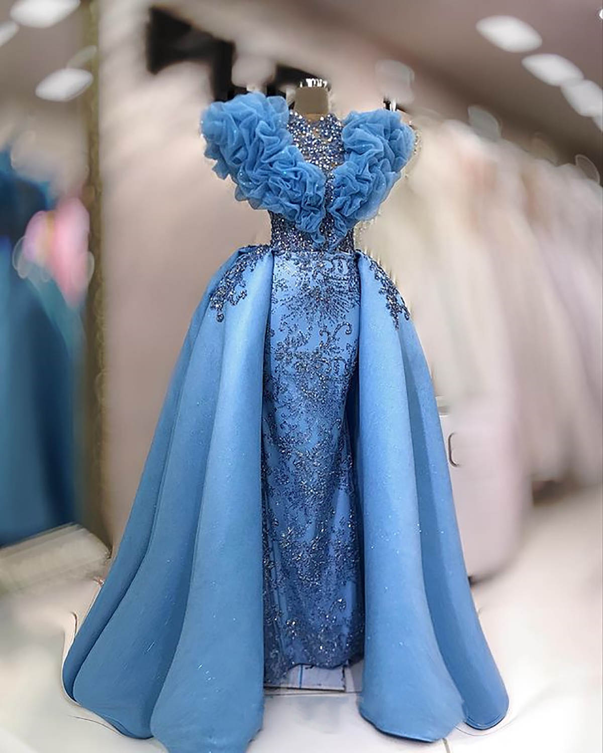 Prom Vintage Evening Gowns With Detachable Train Beading Sequins Rhie Custom Made Party Dresses Vestidos De Noche 6660306