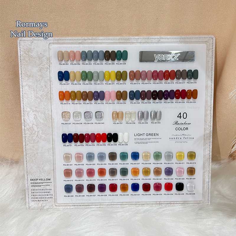 Rormays Popular Phototherapy gel Polishing 40PCS Hybrid gel UV LED Semi permanent Varnish Shining Summer Immersion Nail Salon 15ML Wholesale Factory