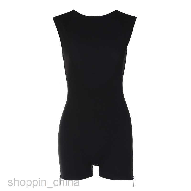 Basic Casual Women Dresses style spicy girl outfit sexy backless slim fit slim fit buttocks wrapped zippered hemline versatile jumpsuit