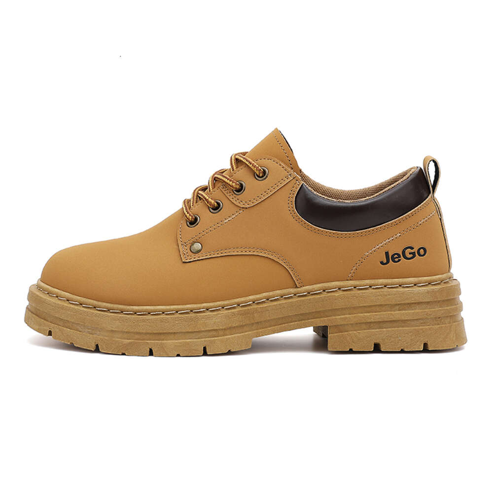 autumn big yellow boots British all-match work thick soles wear-resistant non-slip low-top casual shoes for boys