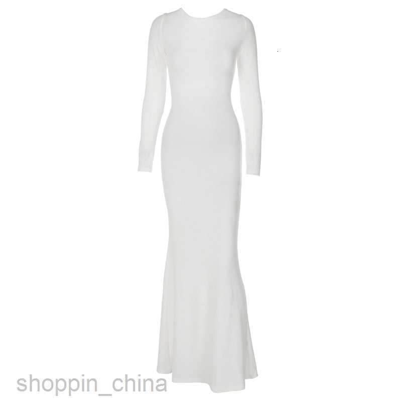 Basic Casual Women Dresses Wind Autumn Women's New Line Lace Sexy Backless Long Sleeve Solid Slim Dress