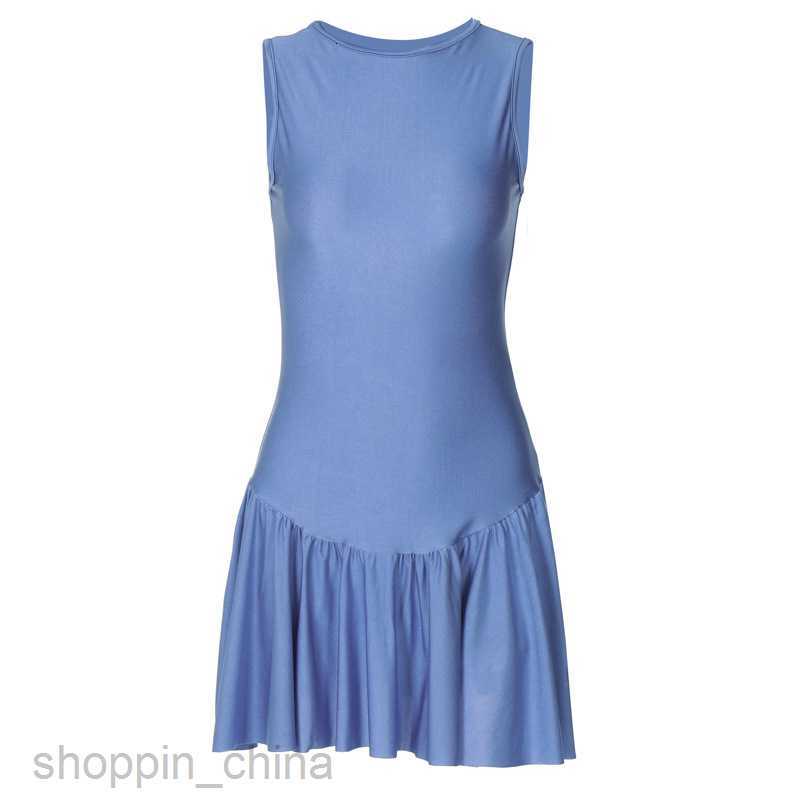 Basic Casual Dresses New summer fashion solid color sleeveless short pleated dress for women Shirt Dress