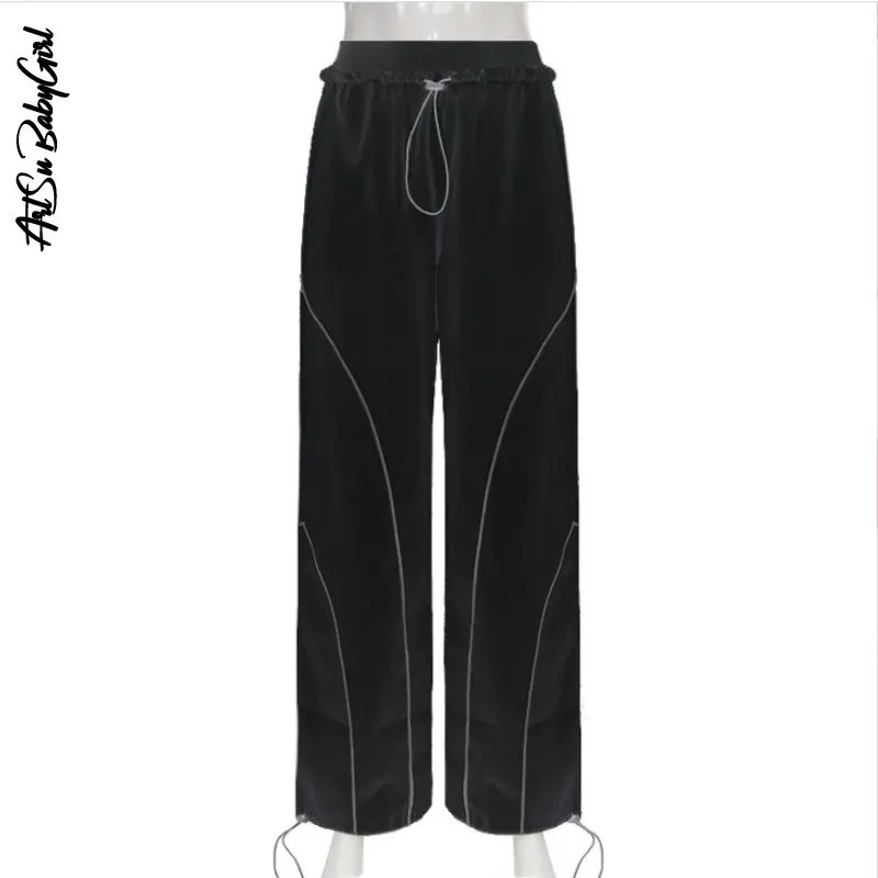 White Pants Wide Leg Trousers Women Sweatpants Jogging Y2k Streetwear Women Fashion Clothing Solid Cargo Pants High Waist Pants 240530