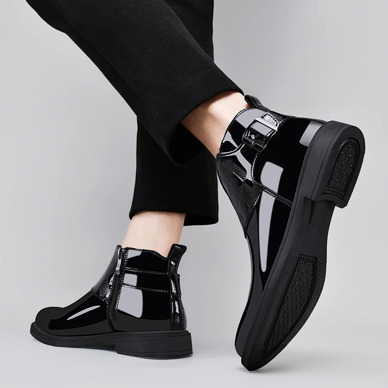 Men Leather Low Top Walking Shoes 2024 All-match for Men Ankle Boots Mens Side Zipper Chelsea Boots Classic Mens Shoes 240612