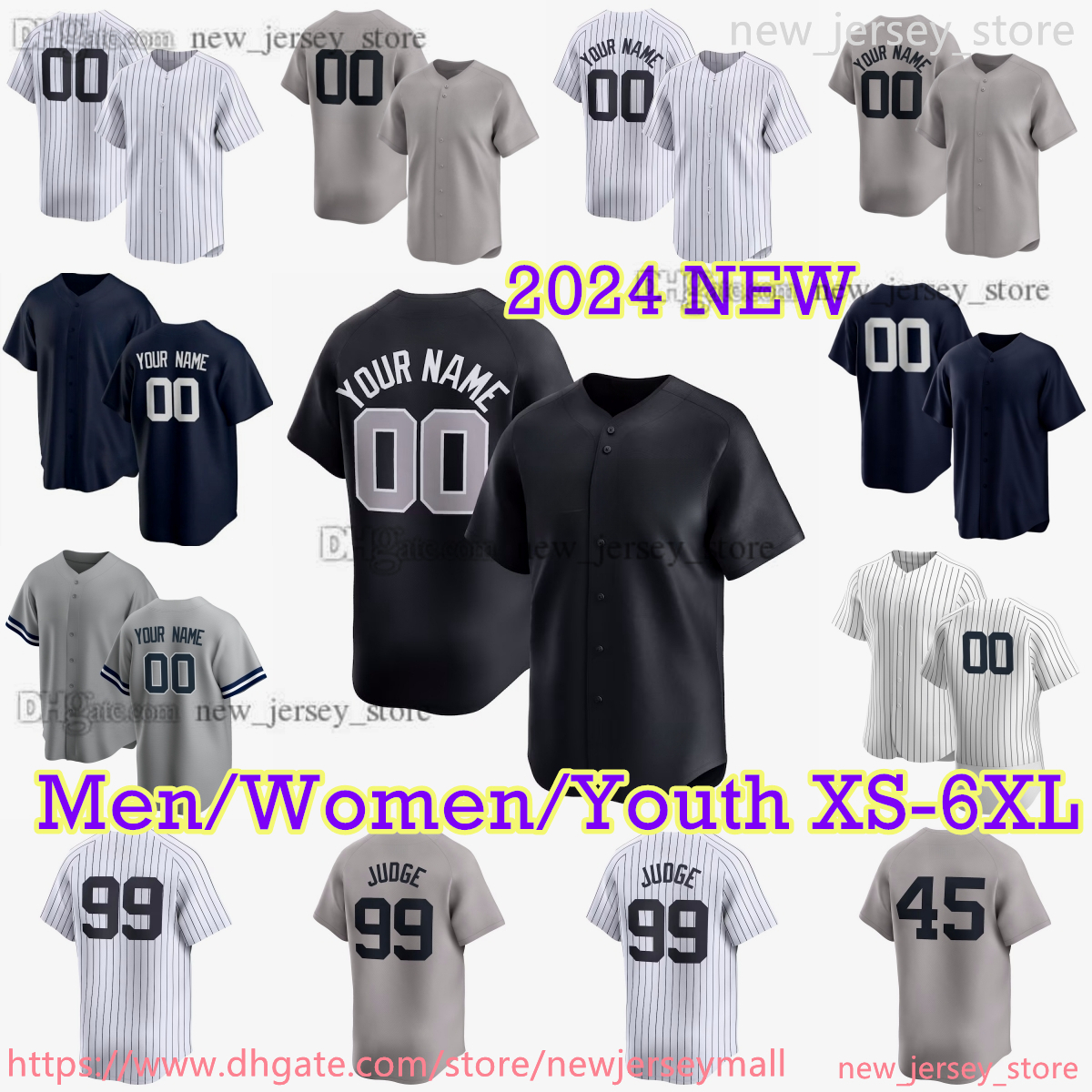 Custom XS-6XL 2024 City Connect Baseball Jersey 99 Aaron Judge Juan Soto Gerrit Cole Alex Verdugo Jasson Dominguez Derek Jeter Marcus Stroman Severino LeMahieu