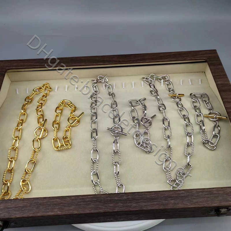 Pendant 50cm Silver Designer Necklace Luxury Streamlined Women Plated Necklaces Label Jewlery 18k Cz Gold Cable Combination Box Chain