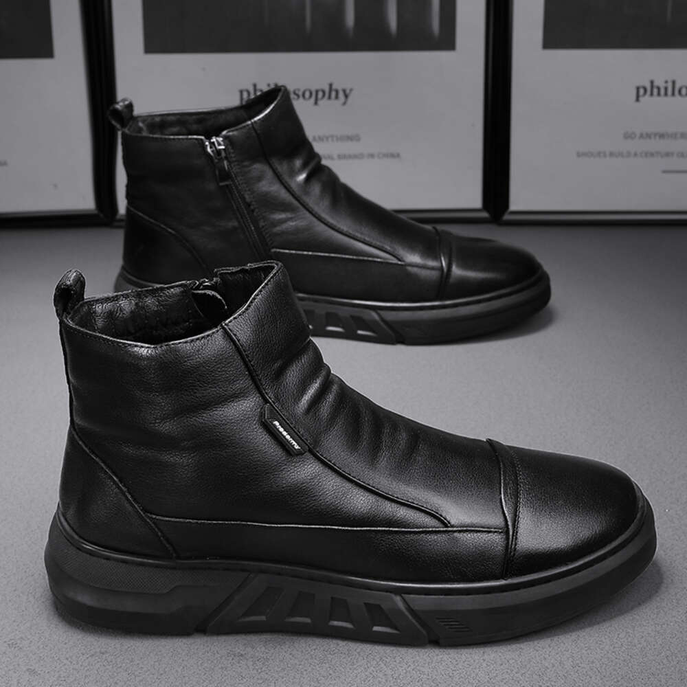 217 Autumn leather high top men's shoes at a discount store