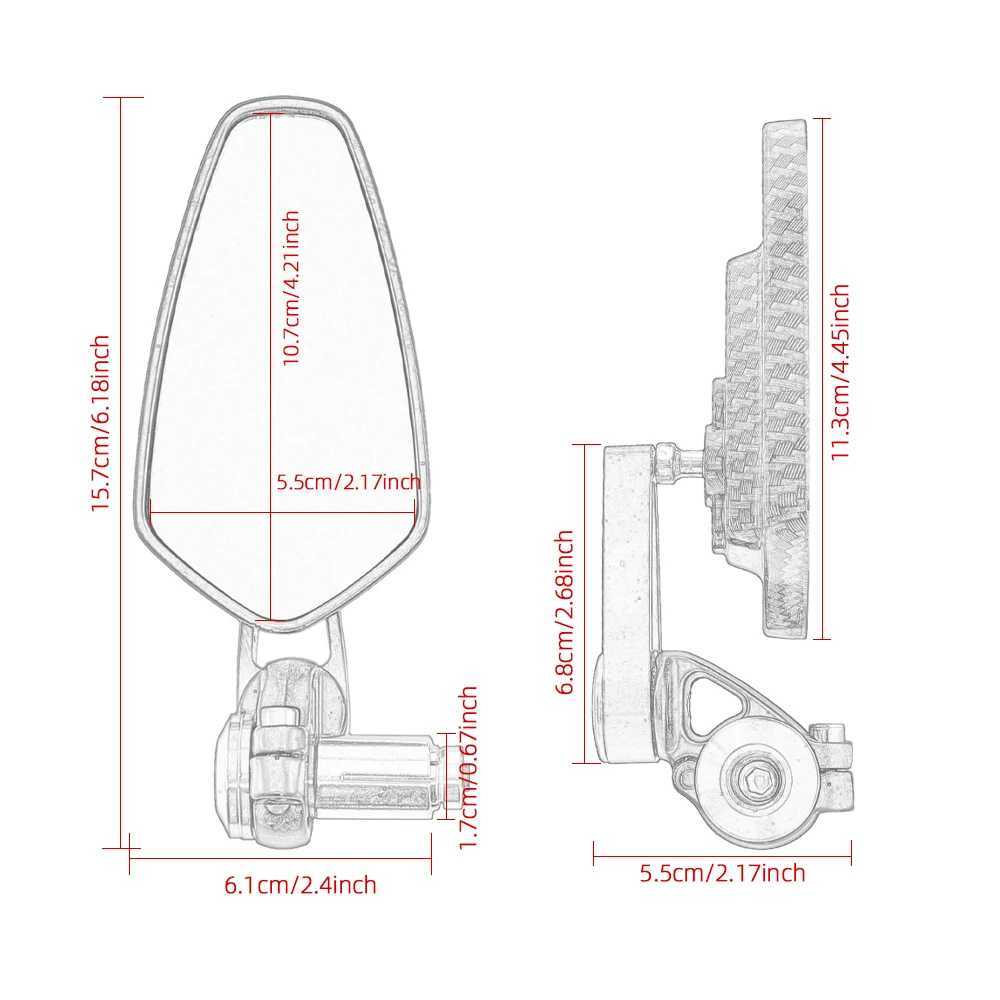 Motorcycle Mirrors 7/8 22mm Motorcycle Rearview Mirrors Universial Motorcycle Aluminum Bar End Mirror Motorbike Handlebar Side Rearview Mirrors