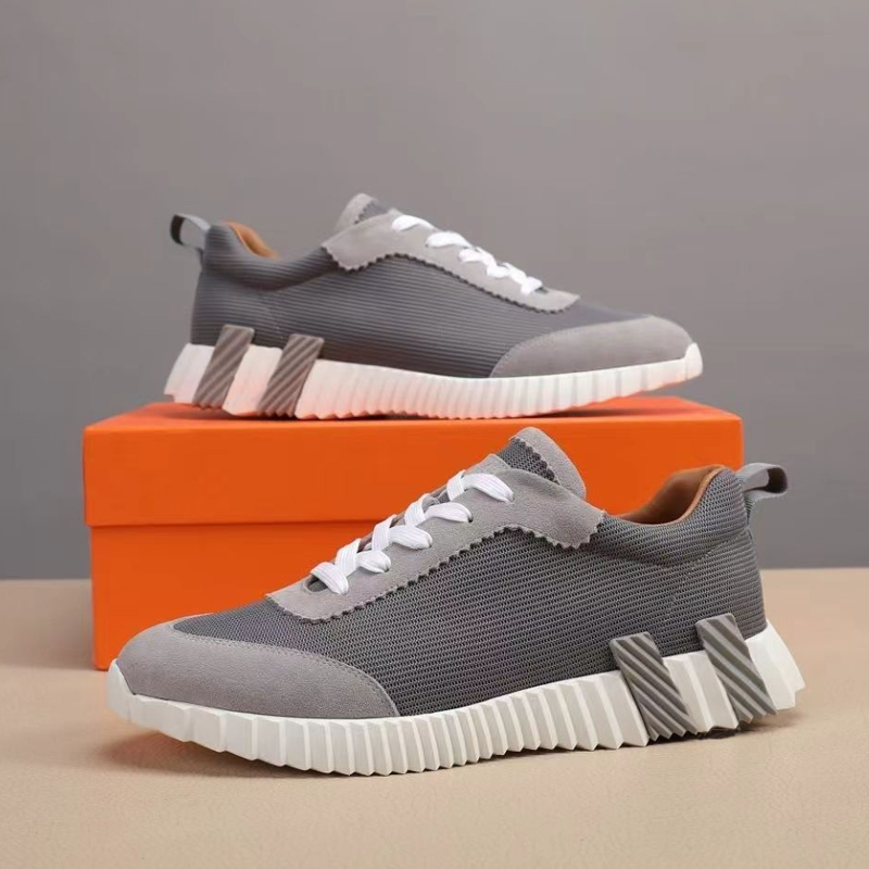 Bouncing Sneaker Luxury Designer Casual Shoes White Calfskin Leather Summer Walk Sneakers Low Tops Lace Up Rubber Soles Light Mens Trainer With Dust Bag EUR 35-46