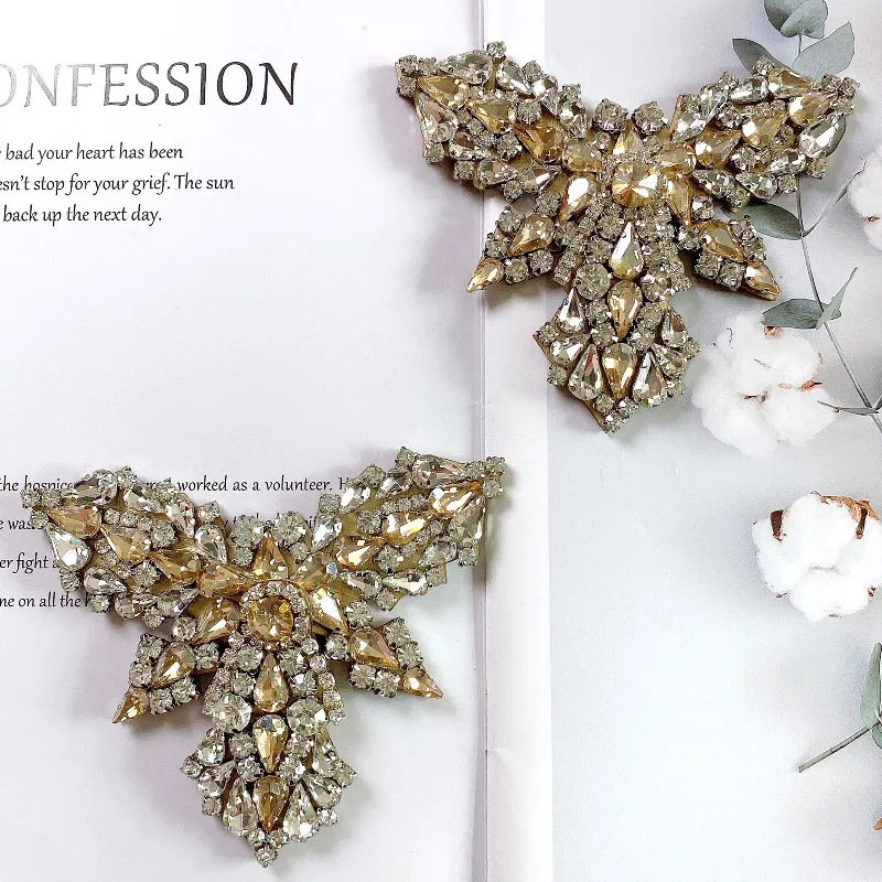 1PC Shoes Flower High Heels Flats Slipper Decorations For Marry Glass Crystal Rhinestone Bridal Wedding Party Shoes Accessories 240613