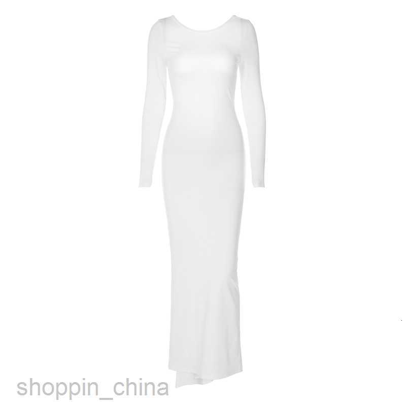 Basic Casual Women Dresses New Solid Sexy Backless Pleated Long Temperament Slim Dress