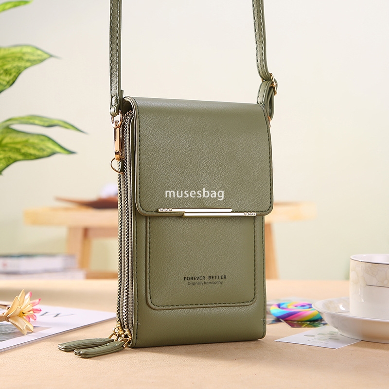 Designer Women's High Quality Touch Screen Phone Bag Small Crossbody Cute Carrying Phone Bag Vintage Fashion Key Change Bag Vertical Style