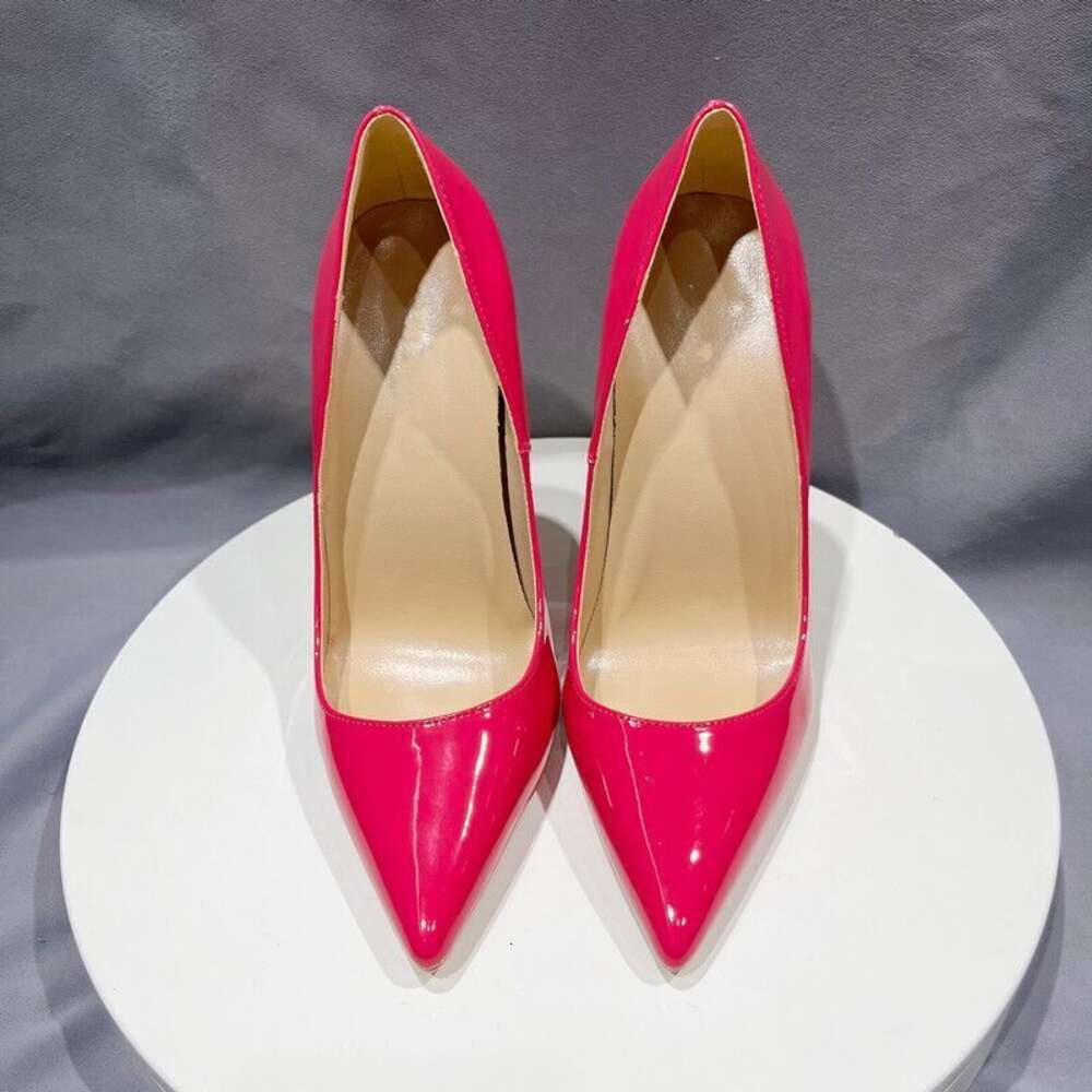 Heelgoo Women Sexy Rose Patent Pointy Toe High Heel Shoes For Party Club Designer Dress Slip On Stiletto Pumps 12Cm 10Cm 8Cm