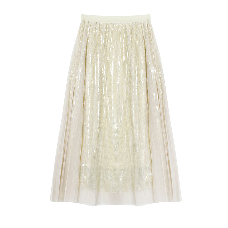 Floral Embroidery A-line Tutu Lace Mesh Skirt Women Elegant Tulle Long Pleated Skirt Women Midi Skirt Summer Hot Sale 210309