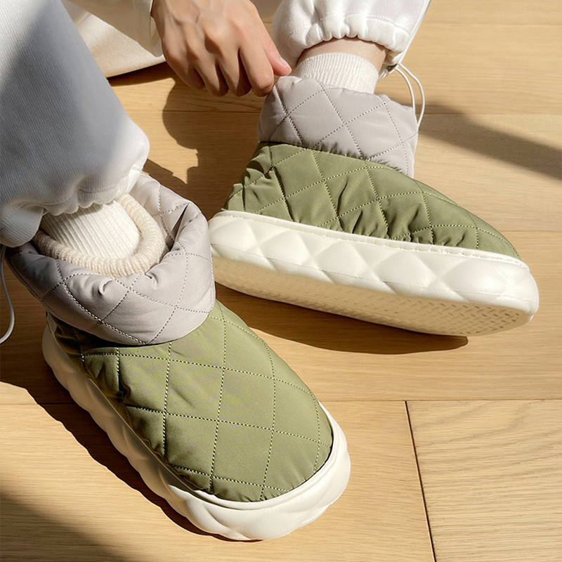 2023 New Winter Cotton Shoes for Women Down Waterproof Colth Snow Female Thick Bottom Keep Warm Plush Ankle Boots Woman