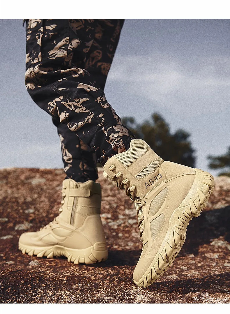 Men Tooling Shoes Fashion Military Leather Boots Special Force Tactical Desert Combat Mens Boots Outdoor Shoes Ankle Boots 240612