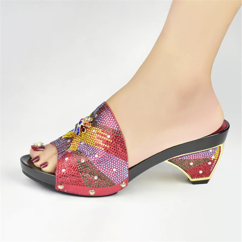 Latest Orange African Women Wedding Shoe Woman Ladies Pumps Women Shoes Fashion Party Wedding Shoes Decorated with Rhinestone 240613