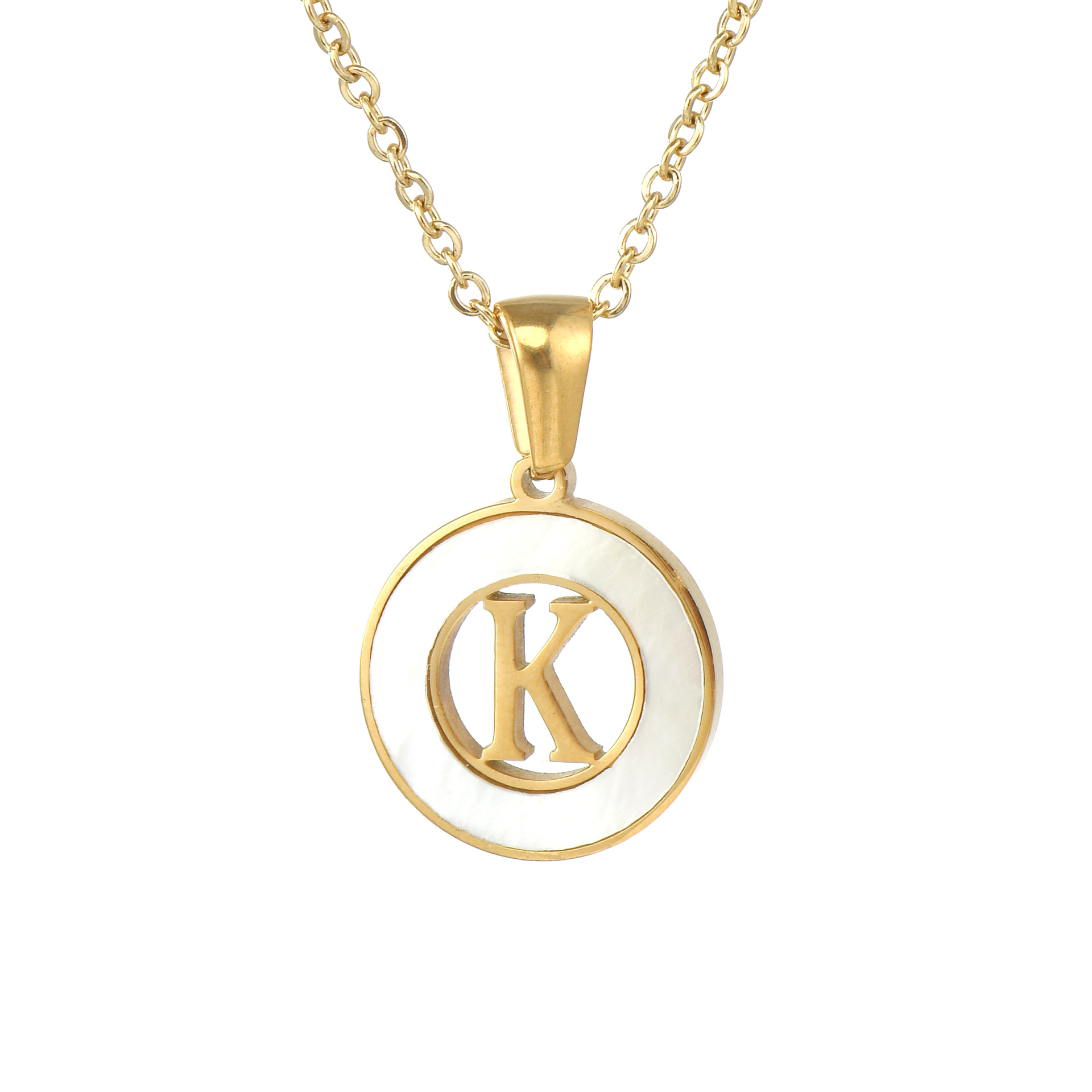 Initial Letter Necklace Women, Tarnish Free Gold Alphabet Pendant Necklaces, Stainless Steel Chain Jewelry Gifts for Girls 4 s,