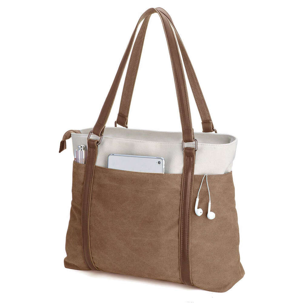 handbag, Trendy canvas, large capacity, niche women's high-end fashion computer shoulder tote bag H6.13#48 ddmythur