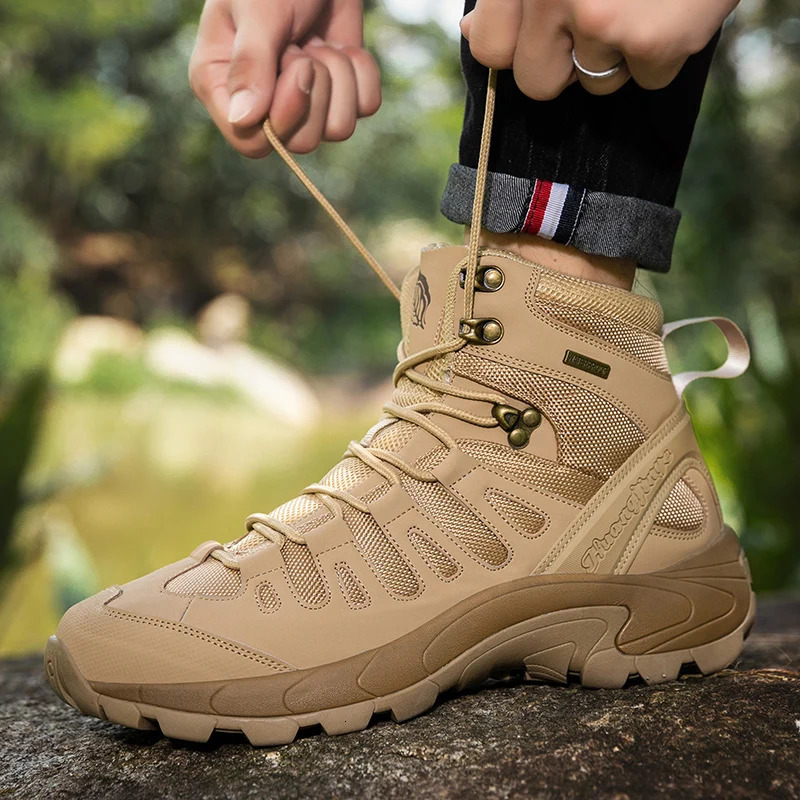Mens Outdoor Hiking Boots Desert Combat Tactical Male Winter Shoes Men Ankle Work Safety Big Size 3946 240612