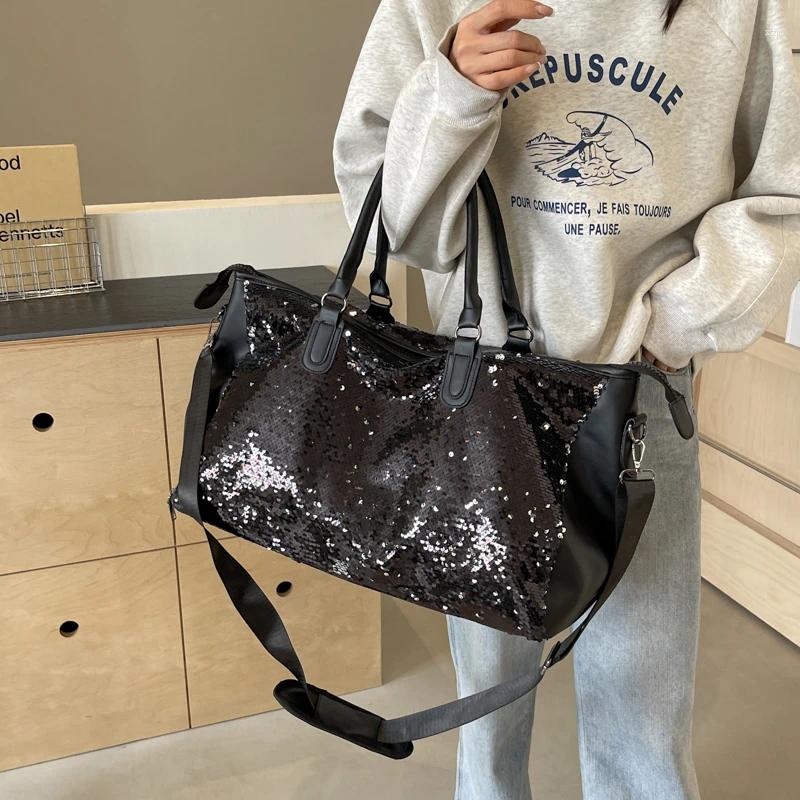 Duffel Bags Large Size Travel Bag Designer Duffle Tote For Women And Men Sequin Solid Fiess Bolsas De Vie