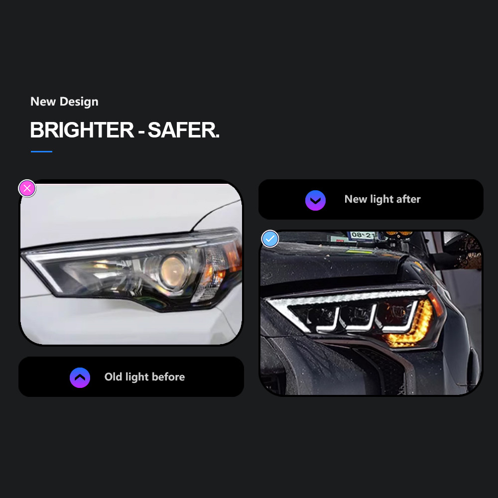 Headlight for Toyota 4Runner LED Headlight 20 13-20 22 DRL Light Assembly LED Angel Eye Daytime Running Light