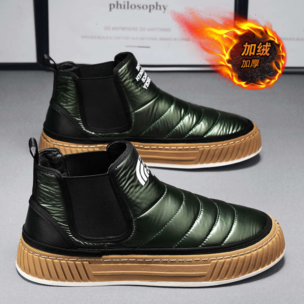254 Special Offer Shop Autumn and Winter High Top Down Leather Men's Cotton Shoes