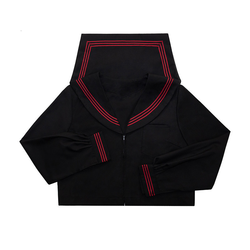 Black red and red three orthodox basic JK uniforms sailor suits middle suits Japanese female student class uniforms
