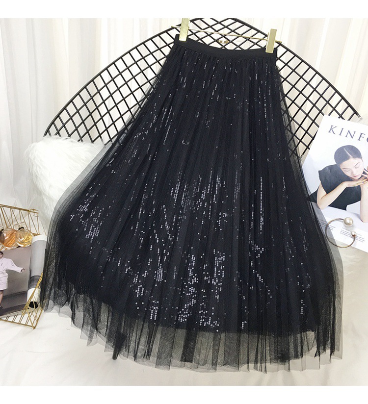 Floral Embroidery A-line Tutu Lace Mesh Skirt Women Elegant Tulle Long Pleated Skirt Women Midi Skirt Summer Hot Sale 210309