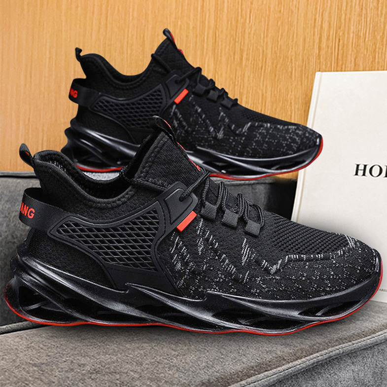 Spring And Summer Men Breathable Sneakers Comfort Sports Thick Sole Outdoor Trainer Lace-Up Shoes