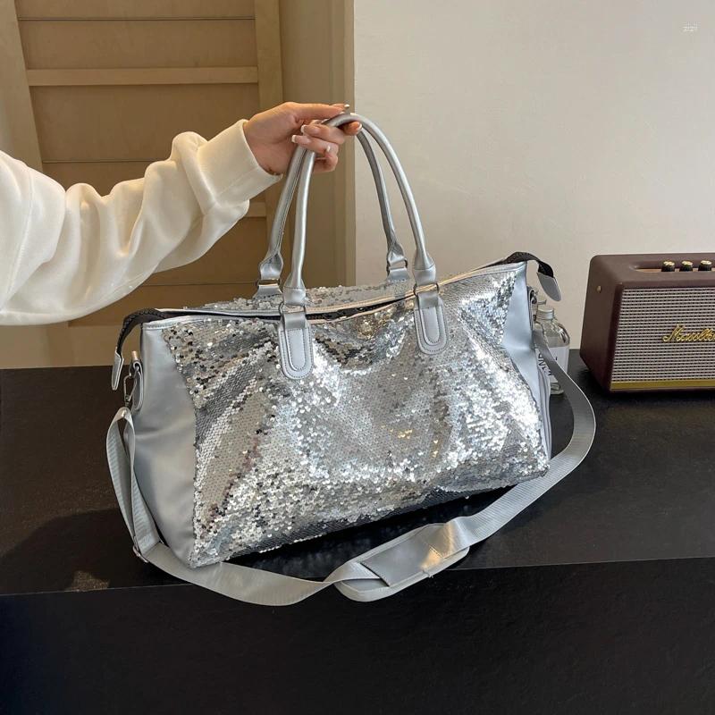 Duffel Bags Large Size Travel Bag Designer Duffle Tote For Women And Men Sequin Solid Fiess Bolsas De Vie