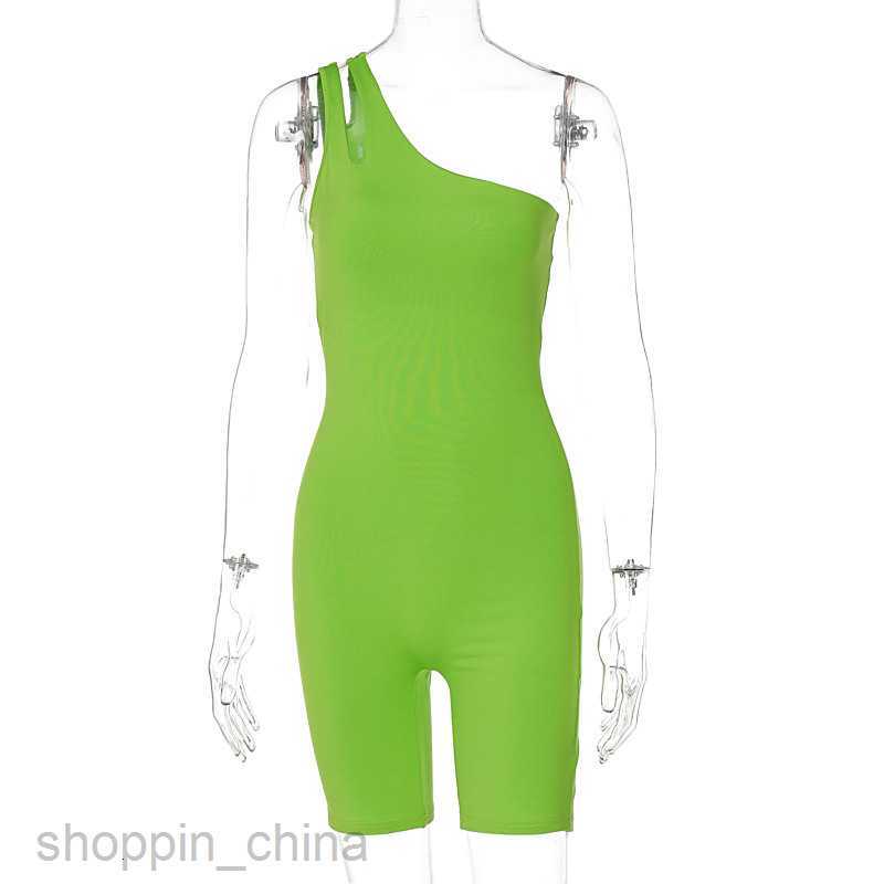 Women's Jumpsuits Rompers Women's Spring New Solid Color One Shoulder Slim Fit, Hip Lift Sports Yoga Jumpsuit for Women
